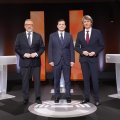 Carlos Pollán, Alfonso Fernández Mañueco y Carlos Martínez en el primer debate de las elecciones autonómicas