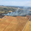 Vista aérea del incendio forestal en Cihuela (Soria).
