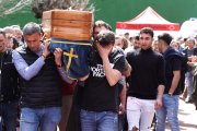 Funeral de los cuatro mineros de Villablino muertos en la mina de Cerredo en Degaña (Asturias).