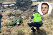 Agentes de la Guardia Civil en el lugar del accidente y Diogo Jota.