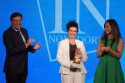 Carlos Fernández Carriedo, Elena García Armada y Adriana Ulibarri en la gala de entrega de los Premios Innovadores de EL MUNDO DE CASTILLA Y LEÓN.