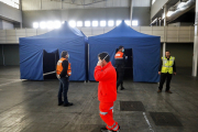 JUAN MIGUEL LOSTAU.  24/03//2020.  VALLADOLID. COMUNIDAD DE CASTILLA Y LEÓN.   CORONAVIRUS. MARTES 24. PREPARATIVOS PARA UN HOSPITAL DE CAMPAÑA EN LA FERIA DE MUESTRAS.