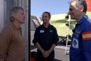 Jesús Calleja y Pedro Duque durante la grabación de 'Calleja en el espacio'