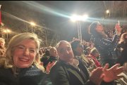 Irene Carvajal y Pedro Medina en el mitin de cierre de campaña.