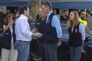 Alfonso Fernández Mañueco, Nicanor Sen, Pedro Sánchez y Virginia Barcones ayer en Navaluenga