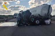 Detenido en Burgos un camionero implicado en un accidente por falsear el tacógrafo para alargar la jornada.