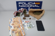 Imagen de la droga incautada por la Policía Nacional
