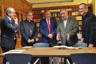 El presidente de la Diputación de Zamora, Javier Faúndez, y el Obispo de Zamora, Fernando Valera, informan sobre actuaciones en el Palacio Episcopal de la Diócesis