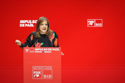 La vallisoletana Iratxe García, eurodiputada y presidenta de la Alianza Progresista de S&D, en la inauguración de la Convención Política del PSOE 'Impulso de país'.