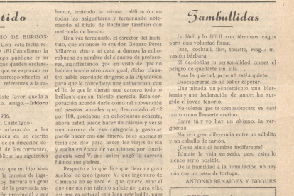 'Zambullidas', artículo de Antonio Benaiges, 'El maestro que prometió el mar', publicado en el periódico 'La Voz de la Bureba'.