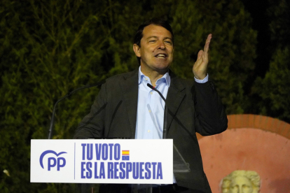 Alfonso Fernández Mañueco, tras tras conocer el resultado de las Elecciones Europeas.