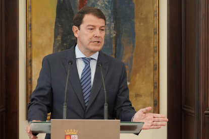 Alfonso Fernández Mañueco, en su comparecencia del viernes pasado tras la ruptura del pacto PP-VOX