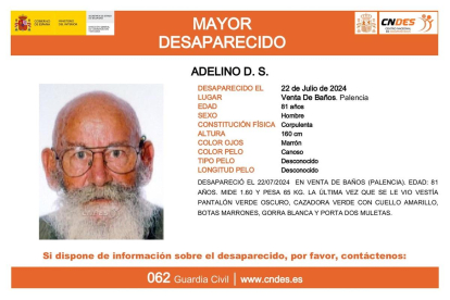 Adelino D.S., desaparecido en Venta de Baños (Palencia).
