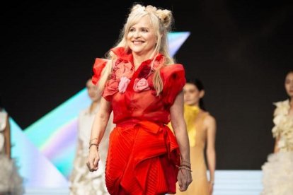 María Lafuente durante el desfile de la World Fashion Week en Shangai.