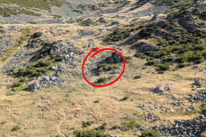 Lugar donde se encontraba el senderista rescatado en Pradoluengo (Burgos).