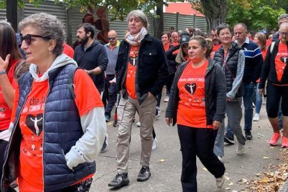 El secretario general del PSOECyL, Carlos Martínez, participa en la Marcha Contra el Cáncer en Almazán (Soria).