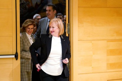La consejera de Industria, Comercio y Empleo, Leticia García, comparece en las Cortes para informar sobre el proyecto de ley de Presupuestos Generales de la Comunidad para 2026 en lo relativo a su departamento.