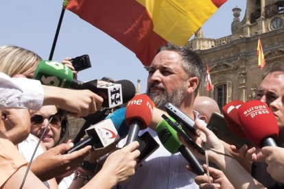 Santiago Abascal durante una anterior visita a Salamanca, en una foto de archivo.