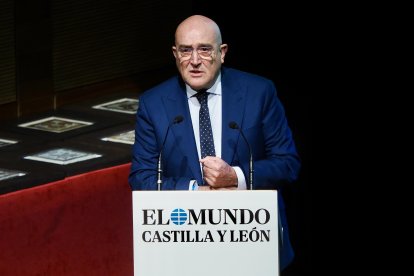El alcalde de Valladolid, Jesús Julio Carnero, durante su discurso en los Premios la Posada