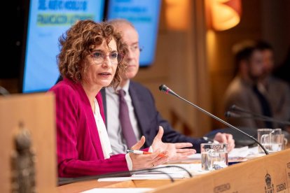 La ministra de Hacienda, María Jesús Montero, presenta la nueva financiación autonómica el pasado viernes.