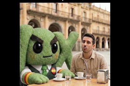 El vídeo muestra a VOX como un muñeco cabreado