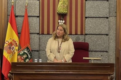 Cristina Ayala, alcaldesa de Burgos, la mañana de este viernes en el Ayuntamiento.