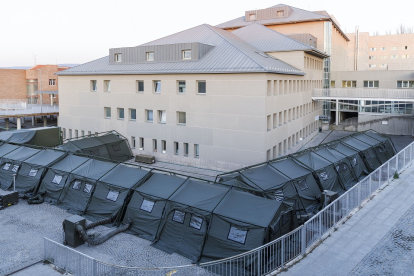 Vista del Hospital de campaña levantado por el Ejército que todavía no está habilitado. ICAL