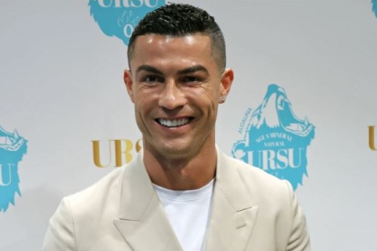 Cristiano Ronaldo en la presentación de su agua URSU.- E. PRESS