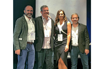 Raúl Moreno, Armando Pérez de Prado, Belén Cid y Oriol Rodríguez, autores del estudio sobre el impacto del covid en los infartos. EM