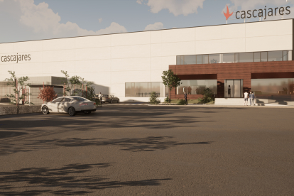 Recreación virtual de la nueva fábrica de Cascajares que abrirá en septiembre. E.M.