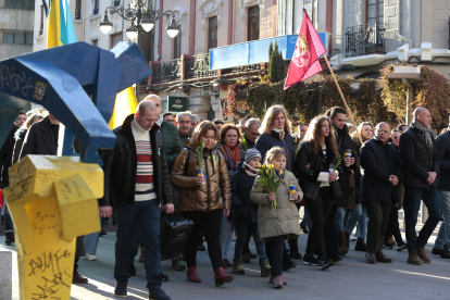 La Asociación de Amigos Leoneses Ucranianos Damnificados convoca una manifestación con motivo del primer aniversario de la invasión de Ucrania.-ICAL