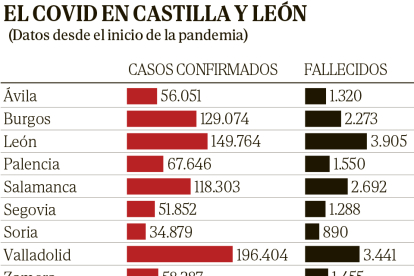 Datos de Covid en Castilla y León desde el 1 de marzo de 2023. E.M.