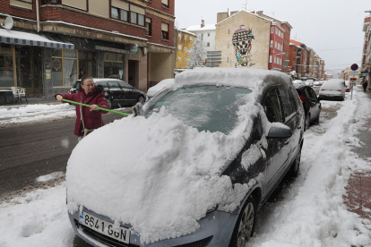 Nieve en el municipio de Guardo en el norte de Palencia.- ICAL