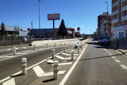 Lugar donde una mujer sufrió un atropello en la avenida Portugal de León, en las proximidades del cruce de Michaisa.- ICAL