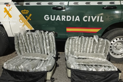Detenido por viajar en autobús con 34 kilos de marihuana en Segovia. ICAL