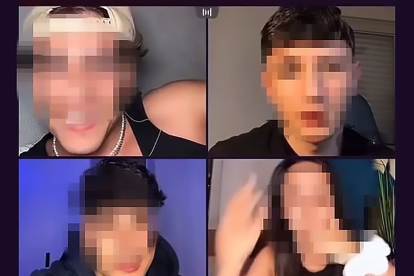 Captura del vídeo en el que se produce la bofetada y que se volvió viral en las redes sociales, generando la detención del presunto autor en Soria. -E.M.