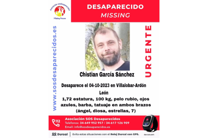 Cartel de aviso de la persona desaparecida publicado por @sosdesaparecido - E. PRESS