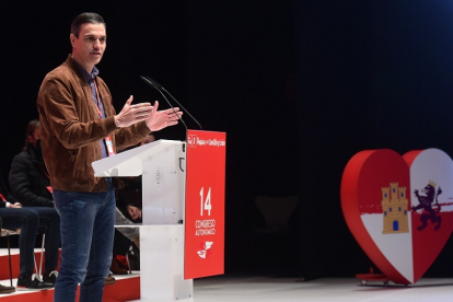 Intervención del secretario general del PSOE y presidente del Gobierno, Pedro Sánchez, en el Congreso Autonómico del PSOE de Castilla y León.- ICAL