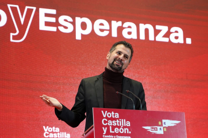 Luis Tudanca en un acto de campaña en Salamanca.- ICAL