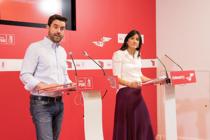 La secretaria de Organización del PSOECyL, Ana Sánchez, junto al secretario general del PSOE de Zamora, Antidio Fagúndez.- ICAL