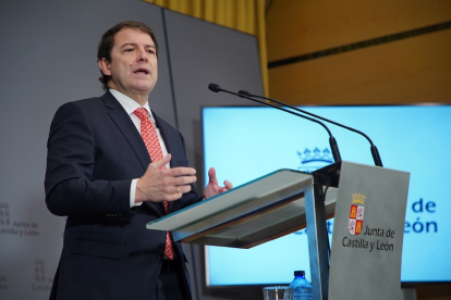 El presidente de la Junta, Alfonso Fernández Mañueco, anuncia la disolución de las Cortes y la convocatoria de elecciones. -ICAL