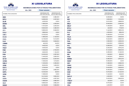 Las Cortes mantienen la nueva fórmula de las iniciales para camuflar los perceptores de los sueldos políticos.-E. M.
