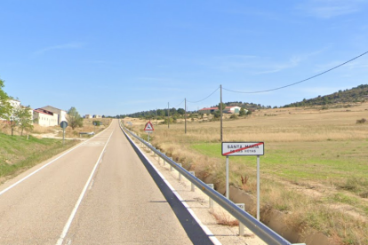Carretera SO-934, en Santa María de las Hoyas (Soria), donde tuvo lugar la muerte de un hombre de 80 años. -GSW