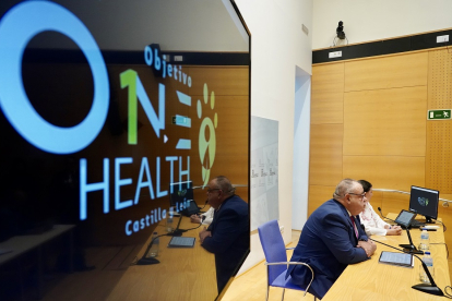 El consejero de Sanidad, Alejandro Vázquez, y la directora general de Salud Pública, Sonia Tamames, presentan la campaña divulgativa 'One Health'. ICAL