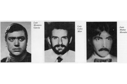 Luis Montero, Luis Cobo y Juan Mañas, los fallecidos en el Caso Almería. FOTO CEDIDA POR 'DESMEMORIADOS CANTABRIA'