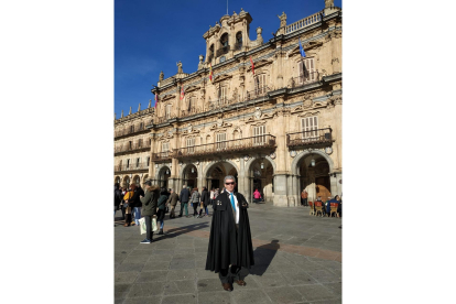 Pablo Checa en la Plaza Mayor de Salamanca