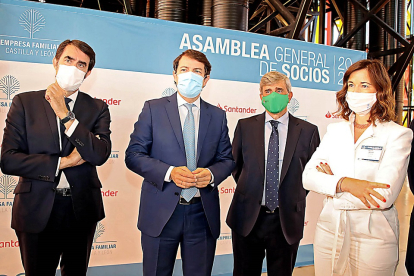 Suárez-Quiñones, Alfonso Fernández Mañueco, Juan Francisco García Marín y Rocío Hervella, ayer. ICAL