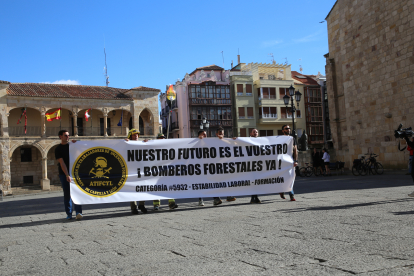 Marcha reivindicativa de la asociación de trabajadores de incendios forestales de Castilla y León. Ical