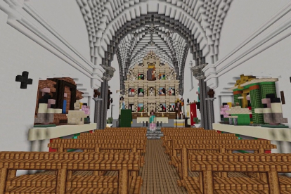 Recreación del retablo de la iglesia de San Salvador en Yugueros, León - Minecraftéate