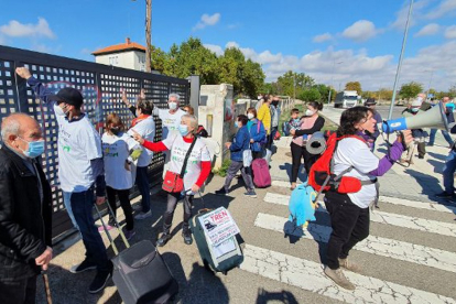 Manifestación de la Plataforma por el Ferrocarril para reivindicar la reactivación del Directo Madrid-Aranda-Burgos. - ICAL